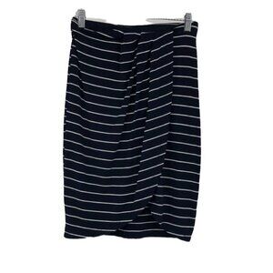 Dynamite navy white striped pencil skirt with  twist XS